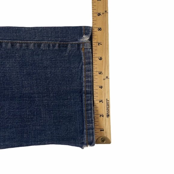 Active Denim Jeans 38x32 Button Fly Dark Wash Blue Faded Slim Straight Casual - Picture 11 of 11